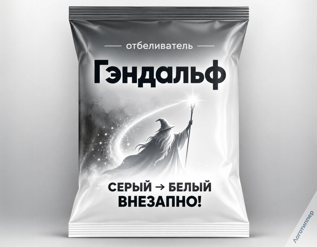 Креативная упаковка отбеливателя «Гэндальф» по мотивам Толкина.