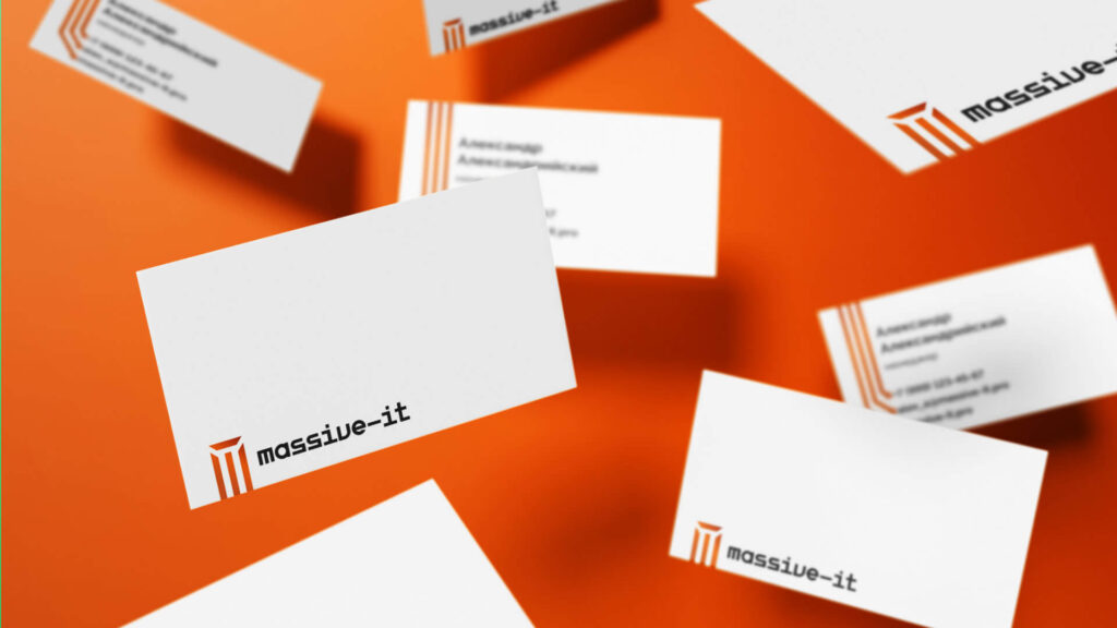 Дизайн визиток и фирменный стиль для IT-компании Massive-iT